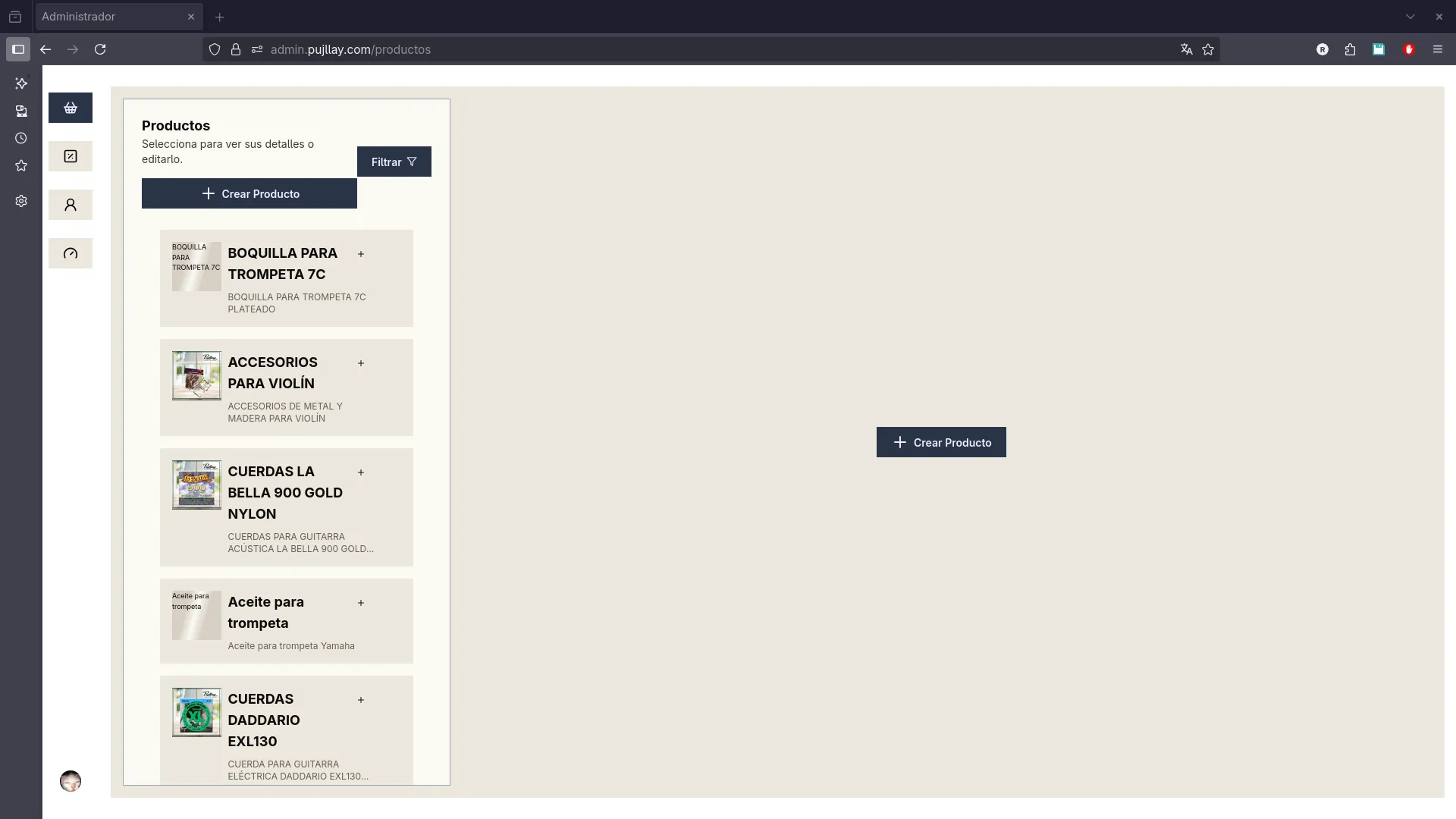 Listado de productos